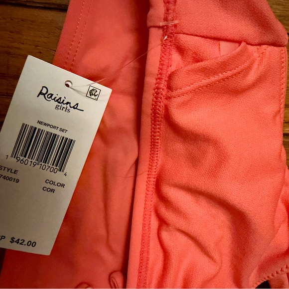 Raisins Girls Newport Bikini Set – Size 10 – Coral – New With Tags - Picture 6 of 8
